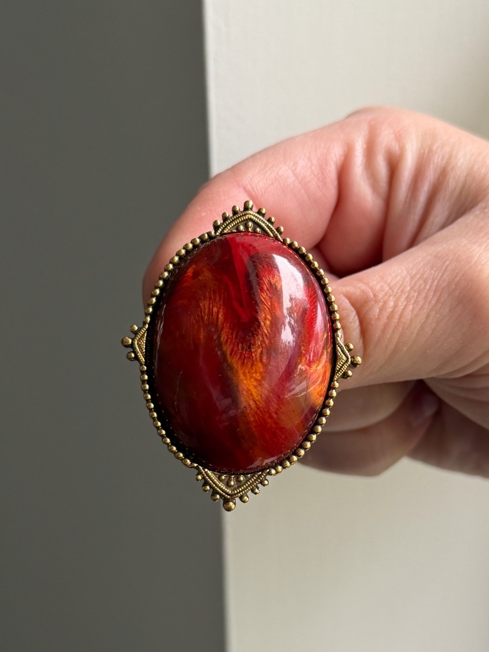 Faux Stone Brooch